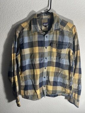 Patagonia Shirt Mens S Brown Plaid Lightweight Fjord Flannel Outdoor 54020